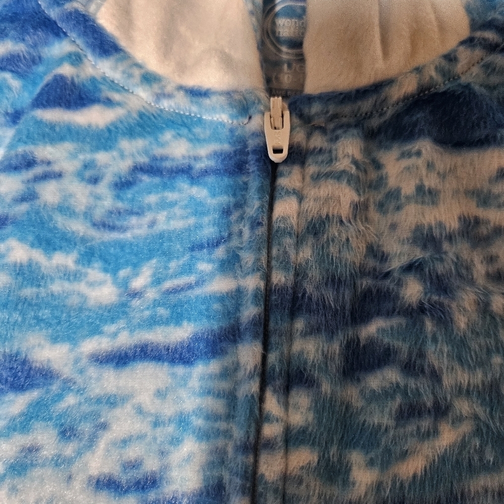 NEW Wonder Nation Blue Shark Juniors Onesie Hooded 10-12 - Picture 7 of 11
